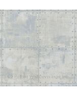LL36230 Steel Tile Wallpaper Metallic Silver, Cream Illusions Norwall Wallcovering