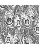 MH36518 Peacock Wallpaper Black, Grey, Metallic Silver Manor House Norwall Wallcovering