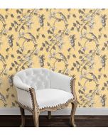 MH36531 Toucan Toile Wallpaper Yellow Manor House Norwall Wallcovering