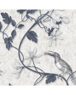 MH36532 Toucan Toile Wallpaper Navy, Grey Manor House Norwall Wallcovering