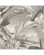 MH36538 Polynesian Leaves Wallpaper Beige, Black Manor House Norwall Wallcovering