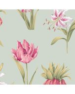 PA34233 Botanical Floral Wallpaper Turquoise, Pink, Green Paradise Norwall Wallcovering