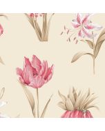PA34236 Botanical Floral Wallpaper Pink, Cream, Breow Paradise Norwall Wallcovering