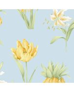 PA34238 Botanical Floral Wallpaper Blue, Green, Yellow Paradise Norwall Wallcovering