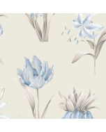 PA34239 Botanical Floral Wallpaper Beige, Blue, Grey Paradise Norwall Wallcovering