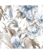 PA34243 Palm Beach Parrot Wallpaper Blue, Grey Paradise Norwall Wallcovering