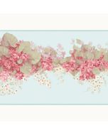 Pink Flowers Grean Leaves Wallpaper Border - Patton Norwall