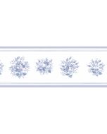 PR79662 Mini Bouquet Wallpaper Border Blue Floral Prints 2 Norwall Wallcovering