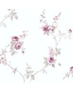 RG35716 White Wedding Trail Wallpaper Pink, Grey Rose Garden 2 Norwall Wallcovering