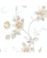 RG35731 Poppy Wallpaper Beige, Grey Rose Garden 2 Norwall Wallcovering