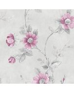 RG35733 Poppy Wallpaper Pink, Grey Rose Garden 2 Norwall Wallcovering