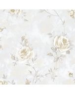 RG35735 Painted Rose Trail Wallpaper Beige, Grey Garden 2 Norwall Wallcovering