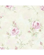 RG35740 Painted Rose Trail Wallpaper Pink, Green Garden 2 Norwall Wallcovering
