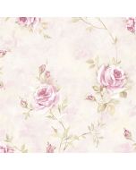 RG35741 Painted Rose Trail Wallpaper Pink, Green Garden 2 Norwall Wallcovering