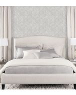 SD36101 Canvas Damask Wallpaper Grey, White Stripes & Damasks 3 Norwall Wallcovering