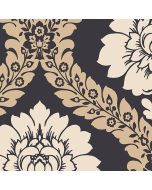 SH34520 Daisy Damask Wallpaper Black, Beige Shades Norwall Wallcovering