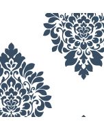 SH34546 Medallion Damask Wallpaper Navy Shades Norwall Wallcovering