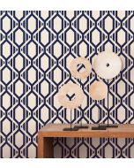 SH34547 Gatsby Wallpaper Navy, Metallic Gold Shades Norwall Wallcovering
