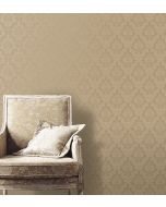SK34755 Damask Emboss Wallpaper Metallic Gold Simply Silks 3 Norwall Wallcovering