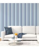 ST36911 Step Stripe Wallpaper Navy, Blue, Indigo Simply Stripes 3 Norwall Wallcovering