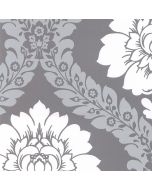 TU27124 Daisy Damask Wallpaper Metallic Silver, Grey Shades Norwall Wallcovering