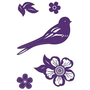Purple Songbird Silhouette Wallies