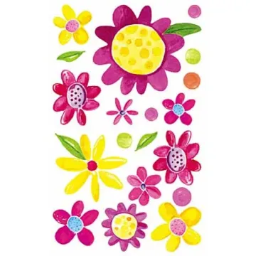 Colorful Girly Flowers Vinyl Decal Wallies