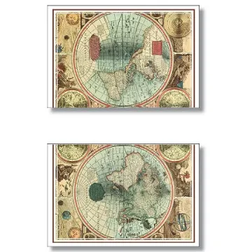 Old World Map Wallies Mural