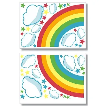 Rainbow and Clouds Wallies Big Mural