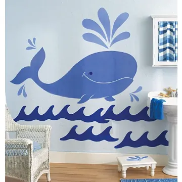 Whimsical Whale Wallies Mural
