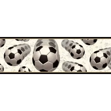 Beckham Black Soccer Balls Motion Wallpaper Border Chesapeake BBC94253B