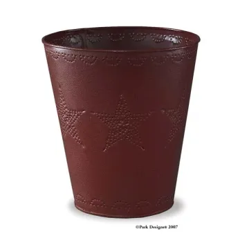 Star Punched Waste Basket Red