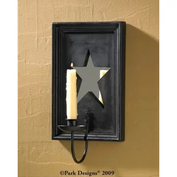 Wood Star Mirror Sconce