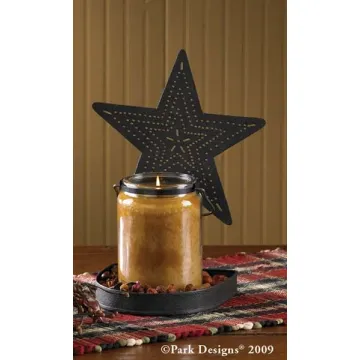 Punched Star Candle Pan Black