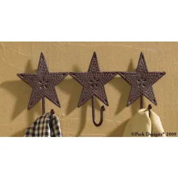 Punched Star Triple Hook Red