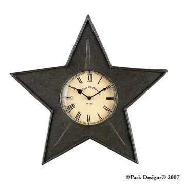 Black Star Metal Clock