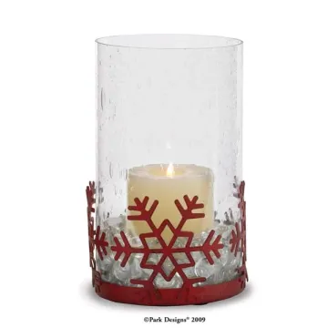 Red Snowflake Pillar Hldr