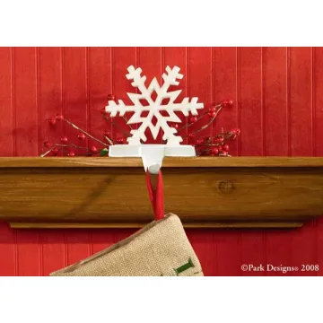 Snowflake Stocking Hanger Wht