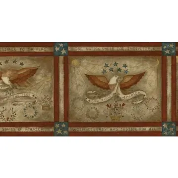 Red Patriotic Eagle Wallpaper Border