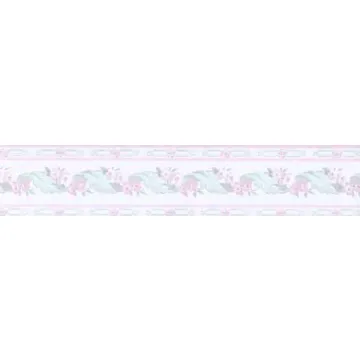 Small Pink Floral Print Textured WallPaper Border
