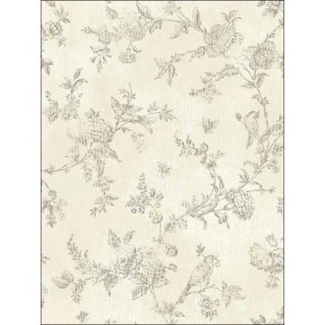 French Nightingale Trail Cream Wallpaper