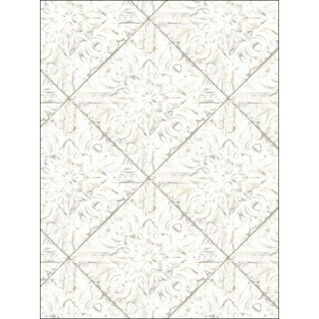 Brandi Tin Tile White Wallpaper