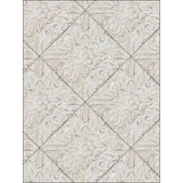 Brandi Tin Tile Grey Wallpaper