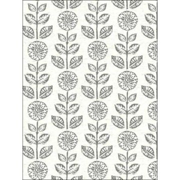 Dolly Folk Floral Dark Brown Wallpaper