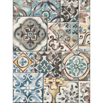 Marrakesh Global Tiles Blue Wallpaper