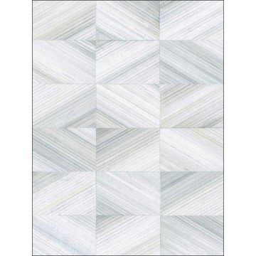 Stratum Geometric Faux Wood Light Blue Wallpaper
