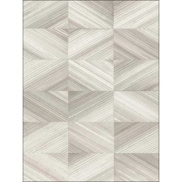 Stratum Geometric Faux Wood Taupe Wallpaper