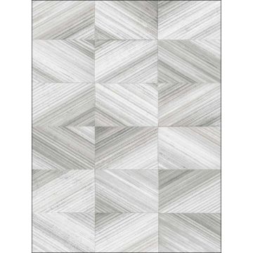 Stratum Geometric Faux Wood Grey Wallpaper