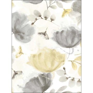 Zahra Floral Grey Wallpaper