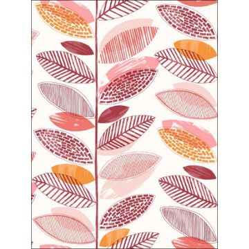 Nyssa Leaves Coral Wallpaper